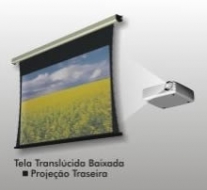 Tela de Projeção Retrátil Manual Tensionada Translucida 150 Polegadas 2,29x3,05m